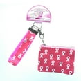 thumbnail image 1 of Pink Breast Cancer Awareness Ribbon Wristlet Coin Purse With Strap Key Chain, 1 of 3