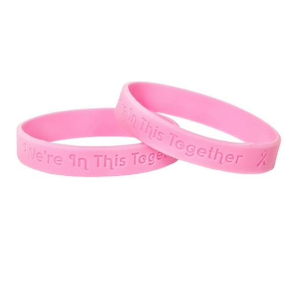 Pink Breast Cancer Awareness Silicone Bracelets (2 Bracelets)