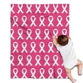 thumbnail image 1 of Pink Breast Cancer Blanket,Comfortable Soft Flannel Throw Blanket,All Season,Warm Lightweight Blankets for Sofa Bed Couch Living Room Chair,30"x40", 1 of 4
