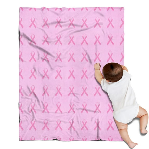 Pink Breast Cancer Blanket,Comfortable Soft Flannel Throw Blanket,All Season,Warm Lightweight Blankets for Sofa Bed Couch Living Room Chair,30"x40"