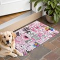 thumbnail image 1 of Pink Breast Cancer Door Rugs,Washable Non Slip Door Mats Indoor,Decorative Door Mats,Entry Mat Indoor for Entrance,Bedroom,Kitchen,Bathroom,16"x24", 1 of 6