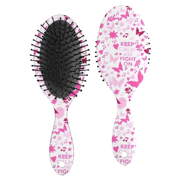 Pink Breast Cancer Hair Brush,Girls Detangling Hair Brush,Glide Through Tangles with Ease for Wet & Dry Hair,8.8"X2.8"