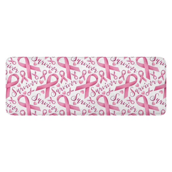 Pink Breast Cancer Kitchen Rug Mat,Kitchen Runner Rugs Non Skid Washable,Decorative Kitchen Floor Mats for Kitchen,Sink,Laundry,17"x47.2"