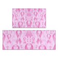 thumbnail image 1 of Pink Breast Cancer Kitchen Rugs Sets Of 2,Anti Fatigue Kitchen Mat Rugs Non Slip Washable,Decorative Kitchen Floor Mats for Kitchen,Sink,Laundry,17"x30"+17"x47", 1 of 7