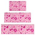 thumbnail image 1 of Pink Breast Cancer Kitchen Rugs Sets Of 3,Kitchen Runner Rugs Non Skid Washable,Decorative Kitchen Floor Mats for Kitchen,Sink,Laundry,17"x30"+ 17"x47" + 17"x59", 1 of 6