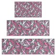 thumbnail image 1 of Pink Breast Cancer Kitchen Rugs Sets Of 3,Kitchen Runner Rugs Non Skid Washable,Decorative Kitchen Floor Mats for Kitchen,Sink,Laundry,17"x30"+ 17"x47" + 17"x59", 1 of 6