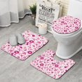 thumbnail image 1 of Pink Breast Cancer and Love Bathroom Rugs Sets 3 Piece,Toilet Cover Set,Absorbent Non Slip Bathroom Mats Sets with U-Shaped Contour Rug Toilet Rug Set, 1 of 5