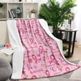 thumbnail image 1 of Pink Breast Cancer and Love Blanket,Comfortable Soft Lamb Wool Throw Blanket,All Season,Warm Lightweight Blankets for Sofa Bed Couch Living Room Chair,60"x80", 1 of 4
