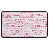 Pink Breast Cancer and Love Door Rugs,Washable Non Slip Door Mats Indoor,Decorative Door Mats,Entry Mat Indoor for Entrance,Bedroom,Kitchen,Bathroom,30"x17"