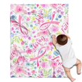 thumbnail image 1 of Pink Breast Cancer and Pioneer Flower Blanket,Comfortable Soft Flannel Throw Blanket,All Season,Warm Lightweight Blankets for Sofa Bed Couch Living Room Chair,30"x40", 1 of 4