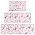 thumbnail image 1 of Pink Breast Cancer and Pioneer Flower Kitchen Rugs Sets Of 3,Kitchen Runner Rugs Non Skid Washable,Decorative Kitchen Floor Mats for Kitchen,Sink,Laundry,17"x30"+ 17"x47" + 17"x59", 1 of 6