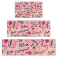 thumbnail image 1 of Pink Breast Cancer and Pioneer Flower Kitchen Rugs Sets Of 3,Kitchen Runner Rugs Non Skid Washable,Decorative Kitchen Floor Mats for Kitchen,Sink,Laundry,17"x30"+ 17"x47" + 17"x59", 1 of 6