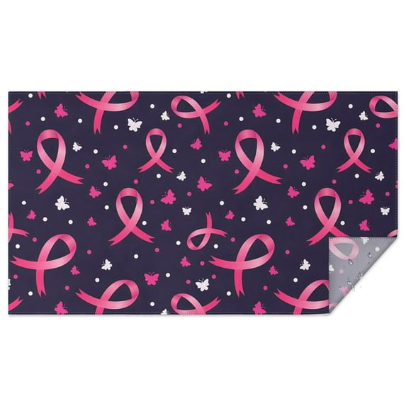 Pink Breast Cancer Rectangle Tablecloth 60"x102",Waterproof Polyester Rectangle Table Cloth, Wipeable Spillproof Polyester Tablecloth for Dining, Camping, Indoor and Outdoor