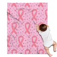 thumbnail image 1 of Pink Breast Cancer Ribbon Floral Pattern Blanket,Comfortable Soft Flannel Throw Blanket,All Season,Warm Lightweight Blankets for Sofa Bed Couch Living Room Chair,30"x40", 1 of 4