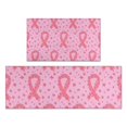 thumbnail image 1 of Pink Breast Cancer Ribbon Floral Pattern Kitchen Rugs Sets Of 2,Anti Fatigue Kitchen Mat Rugs Non Slip Washable,Decorative Kitchen Floor Mats for Kitchen,Sink,Laundry,17"x30"+17"x47", 1 of 7