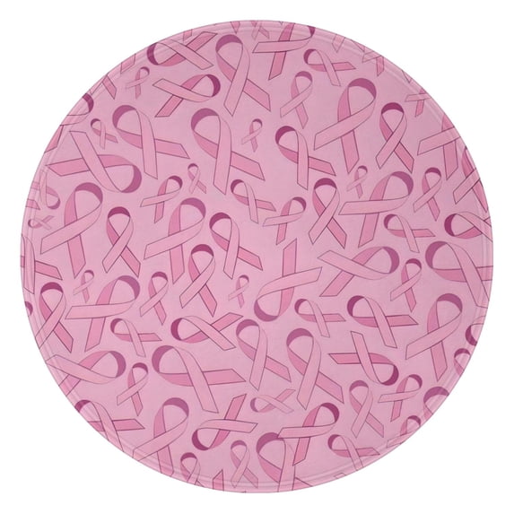 Pink Breast Cancer Round Blanket,Comfortable Soft Flannel Throw Blanket,All Season,Warm Lightweight Blankets for Sofa Bed Couch Living Room Chair 47"x47"