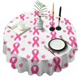 thumbnail image 1 of Pink Breast Cancer Round Tablecloth 60"x60",Wrinkle Wipeable Table Cloth for Kitchen Dining Room Picnic Patio Party, 1 of 6