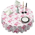 thumbnail image 1 of Pink Breast Cancer Round Tablecloth 60"x60",Wrinkle Wipeable Table Cloth for Kitchen Dining Room Picnic Patio Party, 1 of 6