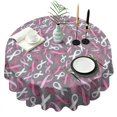 thumbnail image 1 of Pink Breast Cancer Round Tablecloth 60"x60",Wrinkle Wipeable Table Cloth for Kitchen Dining Room Picnic Patio Party, 1 of 6