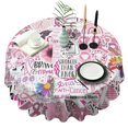 thumbnail image 1 of Pink Breast Cancer Round Tablecloth 60"x60",Wrinkle Wipeable Table Cloth for Kitchen Dining Room Picnic Patio Party, 1 of 6