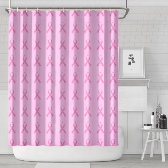 Pink Breast Cancer Shower Curtain 72"x84" ,Bathroom Decorative Shower Curtains Set with 12 Hooks,Modern Waterproof Washable Shower Curtain