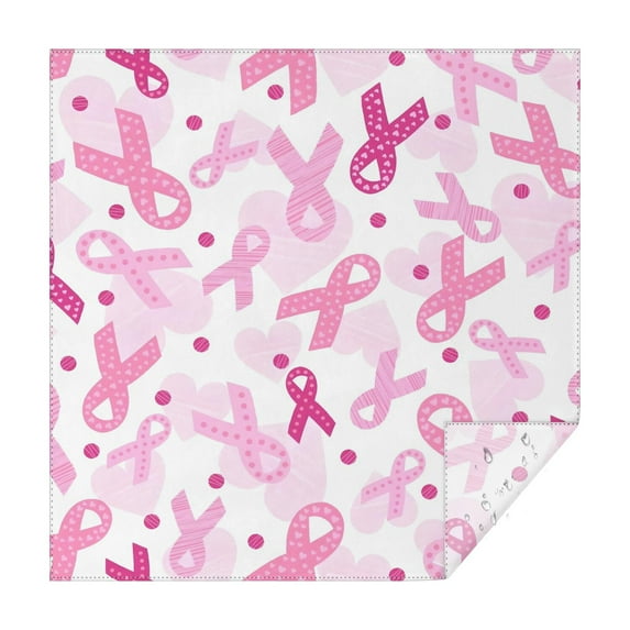 Pink Breast Cancer Square Tablecloth,Waterproof Square Table Cover,Wipeable Spillproof Washable Table Cover for Home Kitchen Party Decor 42"X42"(107x107cm)