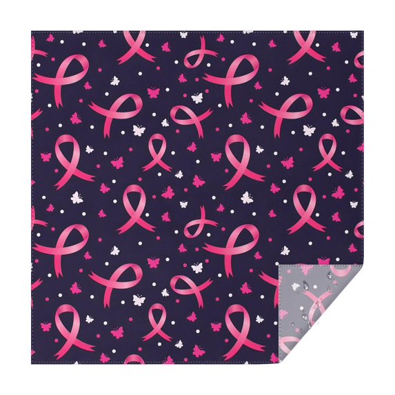 Pink Breast Cancer Square Tablecloth,Waterproof Square Table Cover,Wipeable Spillproof Washable Table Cover for Home Kitchen Party Decor 42"X42"(107x107cm)