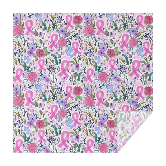 Pink Breast Cancer Square Tablecloth,Waterproof Square Table Cover,Wipeable Spillproof Washable Table Cover for Home Kitchen Party Decor 52"x52"(132x132cm)