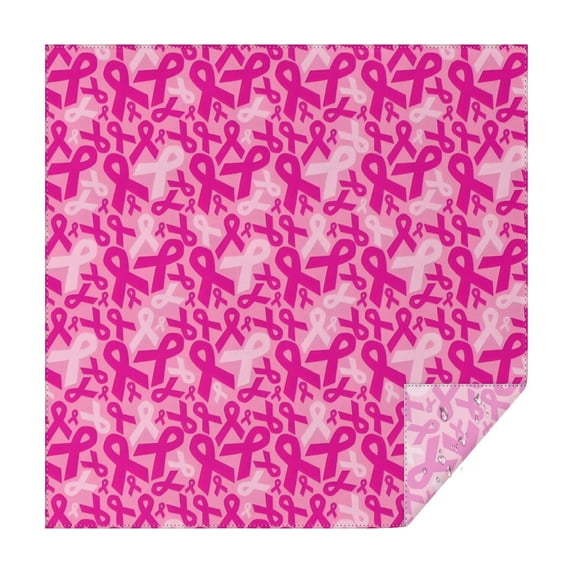 Pink Breast Cancer Square Tablecloth,Waterproof Square Table Cover,Wipeable Spillproof Washable Table Cover for Home Kitchen Party Decor 52"x52"(132x132cm)
