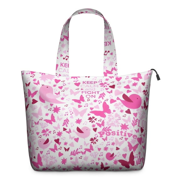 Pink Breast Cancer Travel Tote Bags for Women Carry On,Large Weekender Bags for Women Travel,Multi Functional Duffle Bag for Work,Shopping,Sports