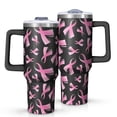 thumbnail image 1 of Pink Breast Cancer Tumbler with Handle and Lid,40oz Double Wall Vacuum Insulated Tumbler,Cups Gift for Women and Men, 1 of 7