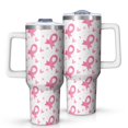 thumbnail image 1 of Pink Breast Cancer Tumbler with Handle and Lid,40oz Double Wall Vacuum Insulated Tumbler,Cups Gift for Women and Men, 1 of 7