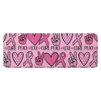 Pink Breast Cancer and Love Kitchen Rug Mat,Kitchen Runner Rugs Non Skid Washable,Decorative Kitchen Floor Mats for Kitchen,Sink,Laundry,17"x47.2"