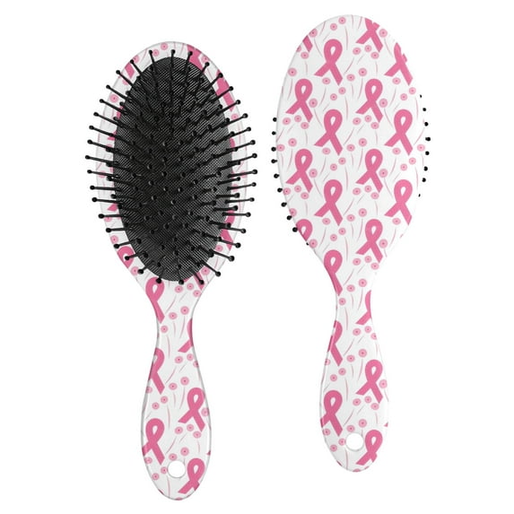 Pink Breast Cancer and Pioneer Flower Hair Brush,Girls Detangling Hair Brush,Glide Through Tangles with Ease for Wet & Dry Hair,8.8"X2.8"