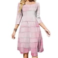 thumbnail image 1 of Pink Brick Wall, Brick Stone Wall Sunlight Womens Summer Dress Tie Back A Line Flare Dress, 1 of 9