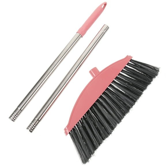 Pink Broom Sweeping Brooms Long Handle Dustpan Foldable Office