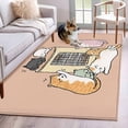 thumbnail image 1 of Pink Brown Cute Cat Kitchen Runner Rug 2.7x5 Washable Runners for Hallway Non Slip Cartoon Funny Heater Cats Large Area Rug Indoor Floor Carpet for Bathroom Laundry Entryway Bedroom Living Room, 1 of 8