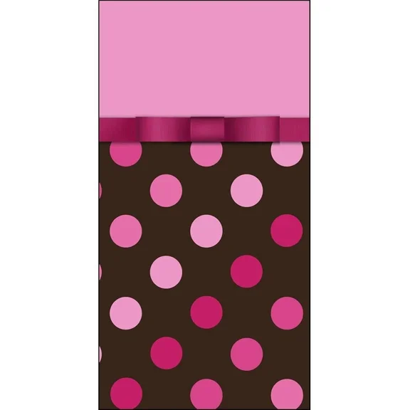 Pink Brown Dots Polka Modern Wedding Birthday Party Decoration Tablecover