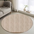 thumbnail image 1 of Pink Brown Floral Round Area Rug 3Ft Washable Small Circle Rugs for Kitchen Entryway, Spring Flowers Non-Slip Carpet Floor Mats Indoor Outdoor Carpet Runner Aesthetic Home Decor, 1 of 8