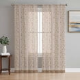 thumbnail image 1 of Pink Brown Floral Sheer Curtains 63 Inch Length 2 Panels Set, Spring Flowers Voile Window Treatment Rod Pocket Curtains Sheers Drapes for Bedroom/Living Room/Kitchen 52x"63"x2, 1 of 7