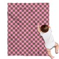 thumbnail image 1 of Pink Brown Heart Checkered Pattern Blanket,Comfortable Soft Flannel Throw Blanket,All Season,Warm Lightweight Blankets for Sofa Bed Couch Living Room Chair,30"x40", 1 of 4