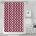thumbnail image 1 of Pink Brown Heart Checkered Pattern Shower Curtain 72"x72" ,Bathroom Decorative Shower Curtains Set with 12 Hooks,Modern Waterproof Washable Shower Curtain, 1 of 6