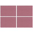 thumbnail image 1 of Pink Brown Heart Checkered Pattern Summer Placemats Table Placemats Set Of 4-Linen Kitchen Washable Placemats Table Mats 11.8"x17.7" Non-Slip Heat Resistant, 1 of 6