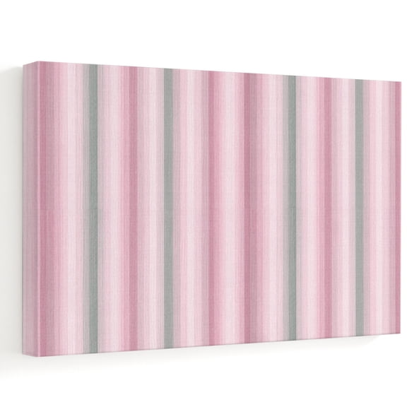 Pink Brown Stripe Canvas Wall Art, Modern Abstract Minimalist Gradient Ombre Lines Wall Art Prints Artwork Framed Canvas Ready to Hang Art Pictures for Study Living Dining Room Bedroom 20" x 16"