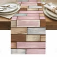 thumbnail image 1 of Pink Brown Vintage Table Runner - 120 Inch Long, Kitchen Dining Table Runner Dresser Scarves, Retro Farmhouse Elegant Pastoral Farmhouse Decor for Coffee Tables Wedding Party Banquet, 1 of 8