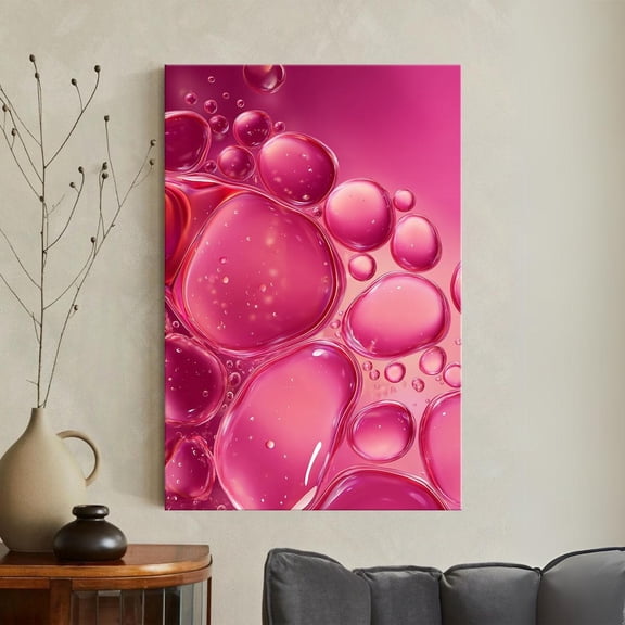 Pink Bubble Abstract Poster, Unframed Paper Poster 8x10in
