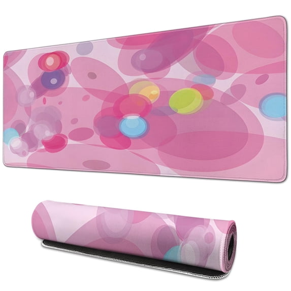 Pink Bubble Camouflage pad Mousewaterproofwashable for Office Home Work GamingmousepadsRubber Base Mousepad with Stitched Edges 31.5x11.8inches