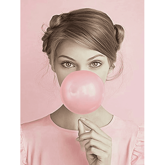 Pink Bubble Gum Girl Canvas Painting/Wall ArtSuitable for Bedroom DecorLiving Room DecorBathroom DecorOffice Decor and Girls Room Decor