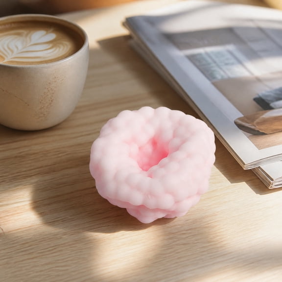 Pink Bubble Stress Relief Squeeze Ball, Soft Squishies Mochi Fidget Toy for Anxiety Calming Sensory Play