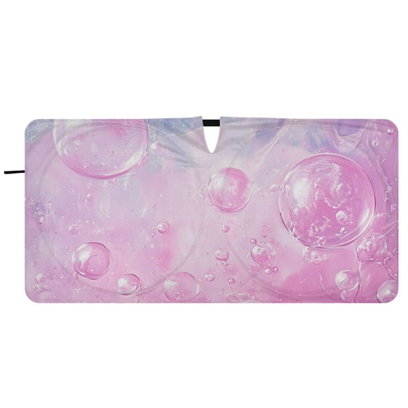 Pink Bubbles Car Windshield Sun Shade Foldable Front Window Shades Cover Sun Visor Shield Block